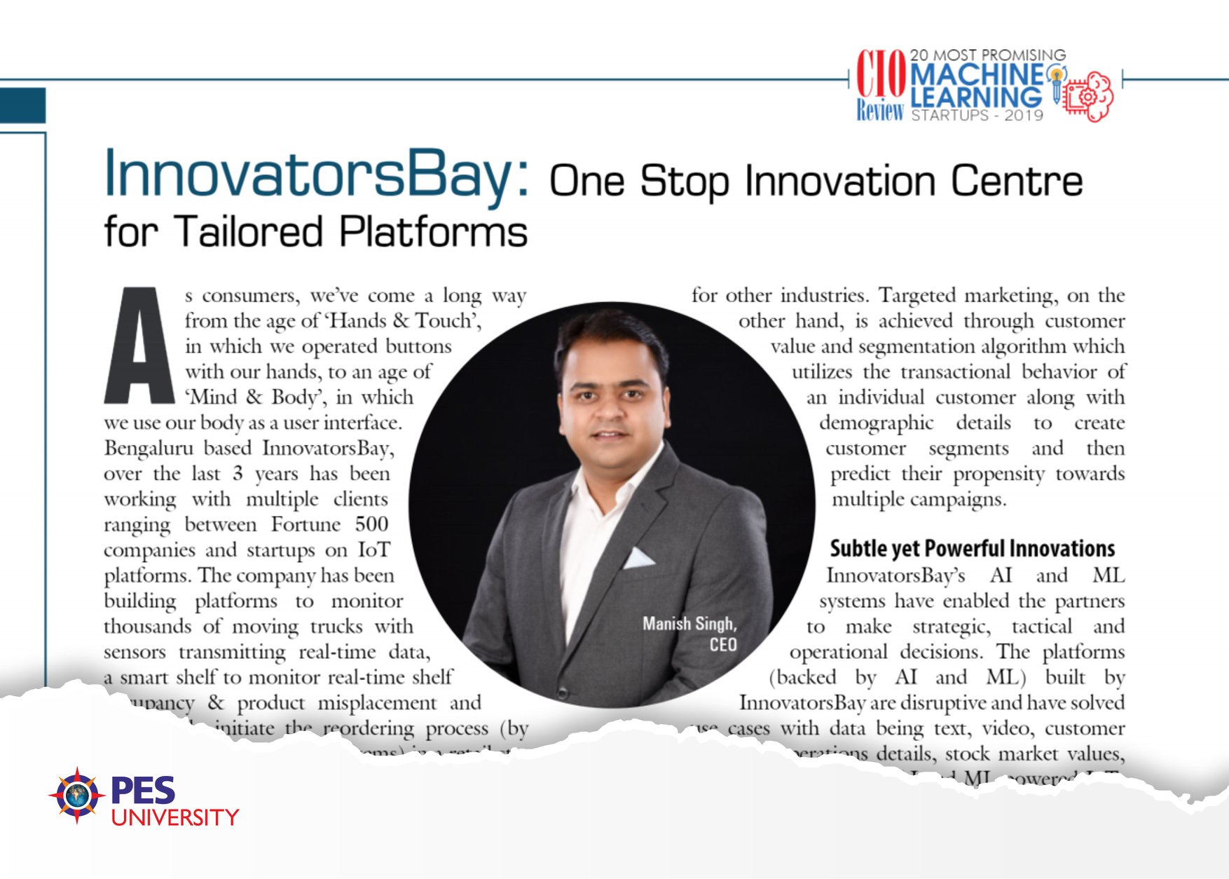 PES Alumni in the News: Manish Singh