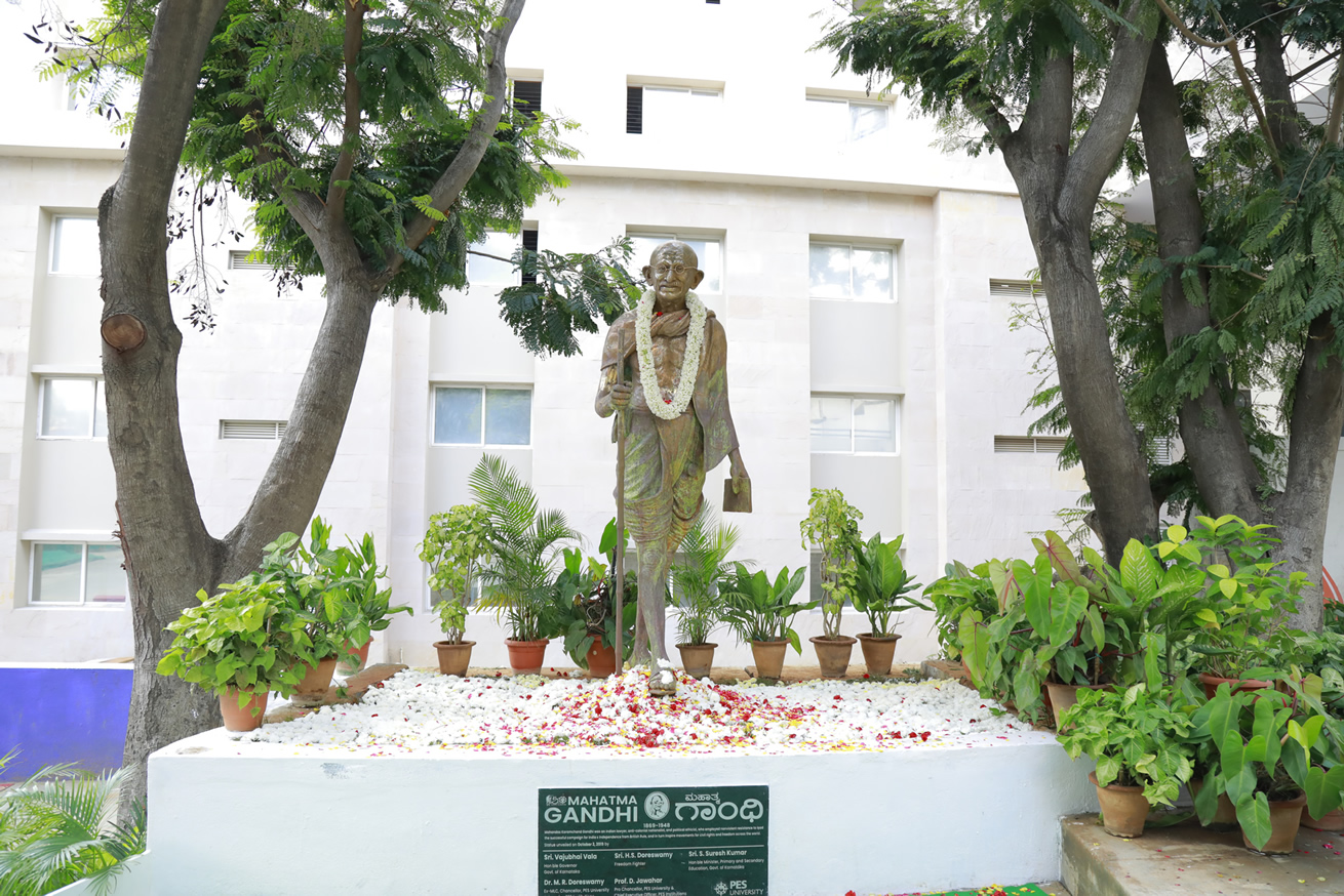 Life Size Bronze Statue of Mahatma Gandhiji Unveiled @ PES University, 02 10 2019