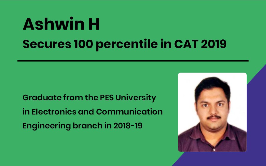 PES University Alumni in the News: Ashwin H secures 100 percentile in CAT 2019
