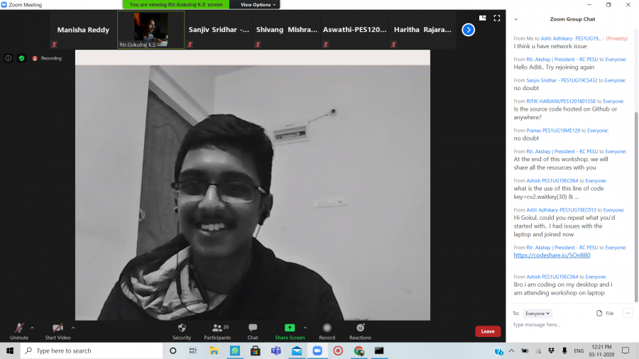 Workshop on basics of Image Processing and Robot Operating System held