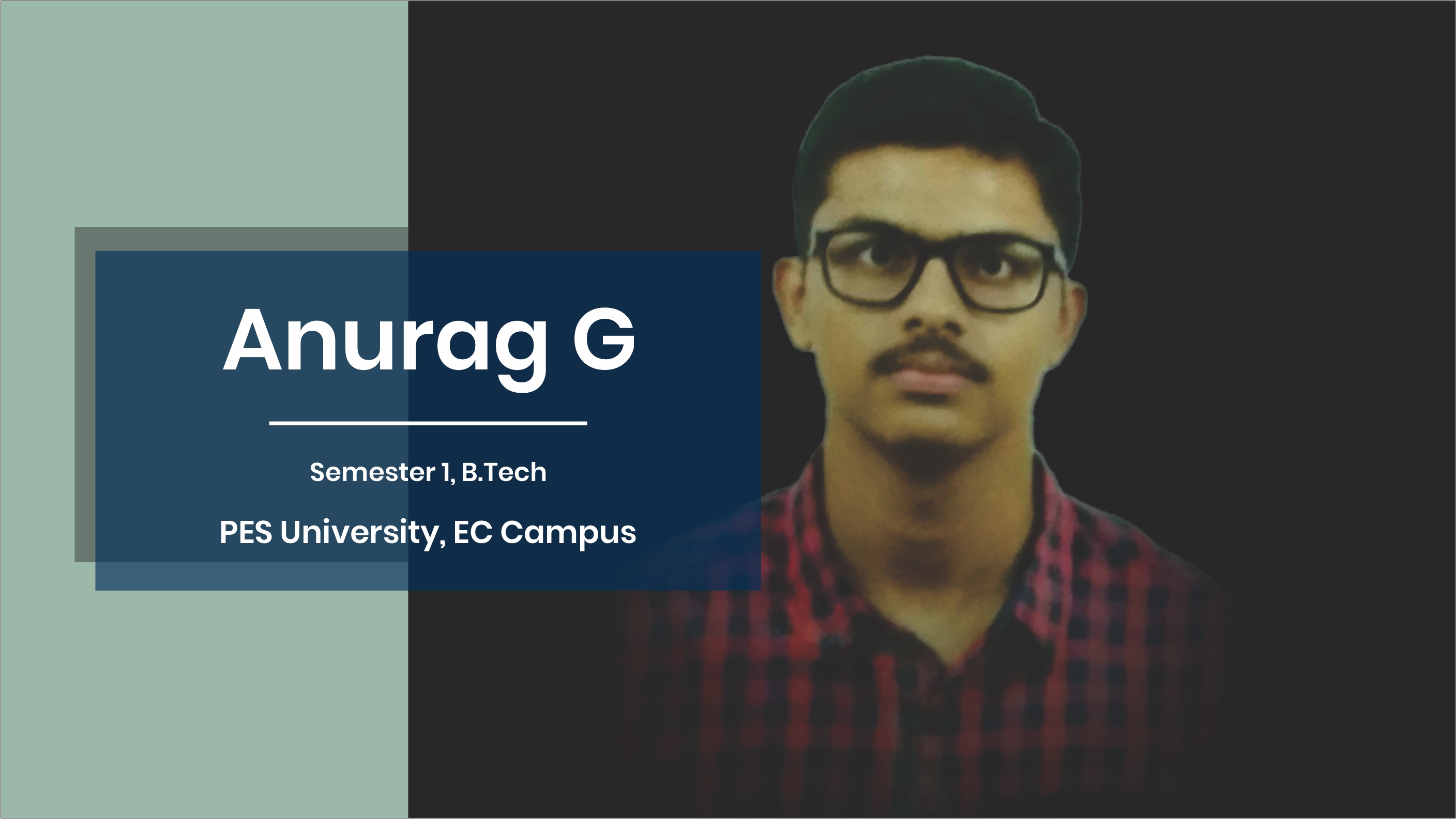Anurag G has made the PES University proud