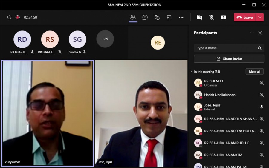 Orientation session for students of BBA HEM program