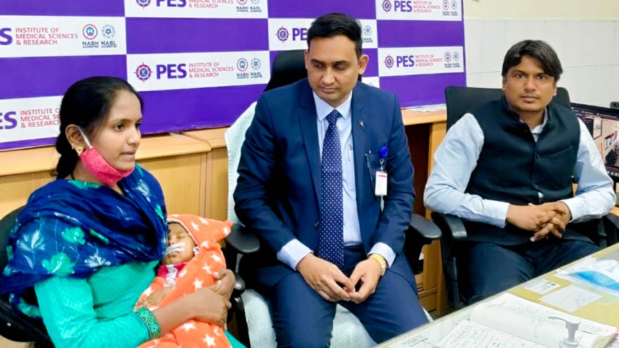 A RARE CASE OF FACIAL CLEFT WAS OPERATED BY DR.PRAMOD D, PLASTIC SURGEON AND TEAM IN PES MEDICAL COLLEGE, HOSPITAL KUPPAM.