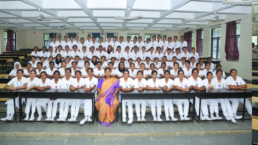 Lamp lighting ceremony and oath taking by students of nursing.
