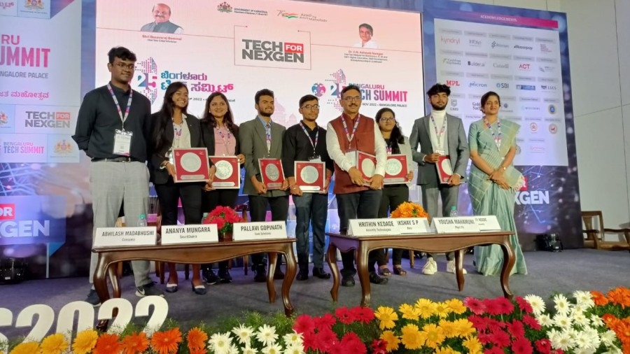 PESU Venture Labs Entrepreneurs speak as panelists at Bangalore Tech Summit - 2022