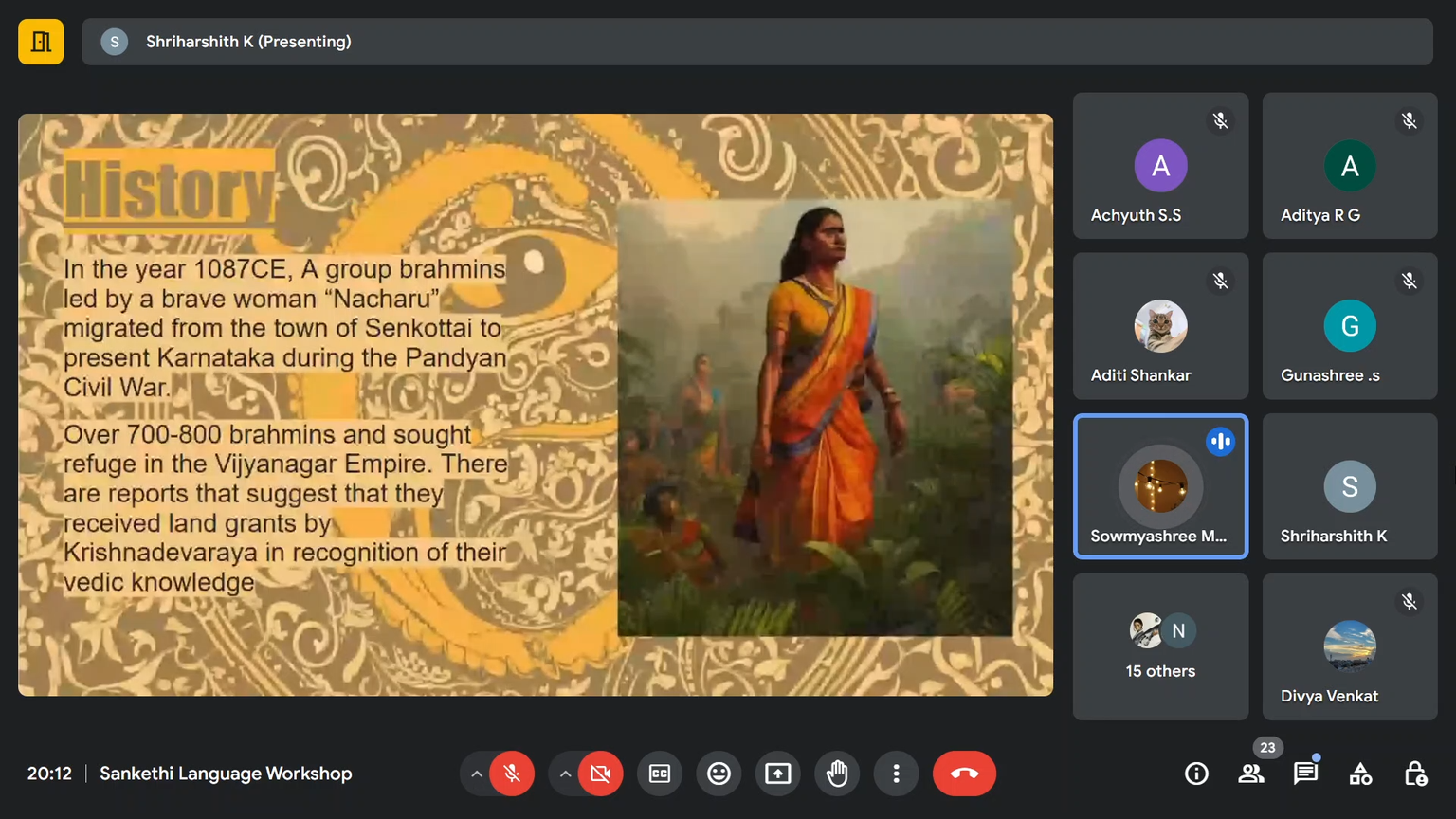 Sankethi and Telugu Language Learning Workshops