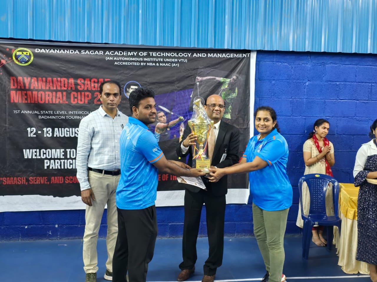 Faculty achievement: Madesh Kumar and Prof. Anupama win mixed double title at inter collegiate staff tournament