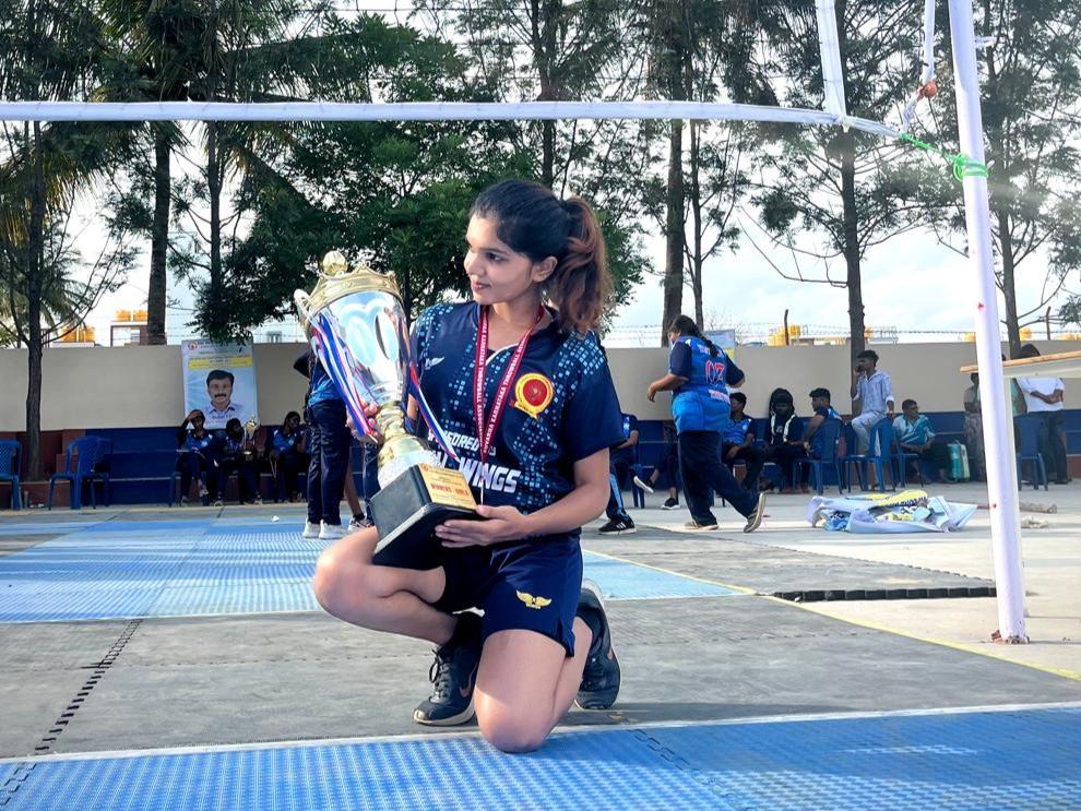 Student achievement: Priya part of the gold medal winning team at south zone senior national throwball championship