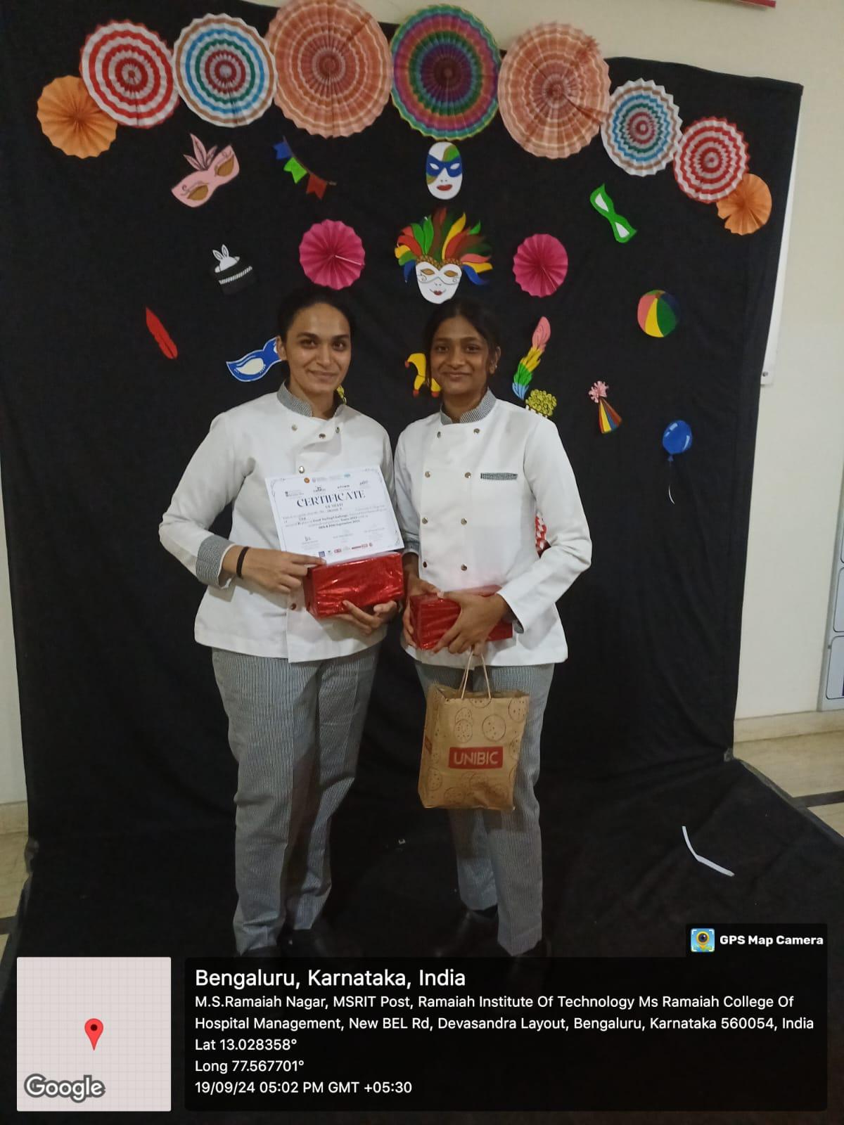 Win at inter college culinary competition