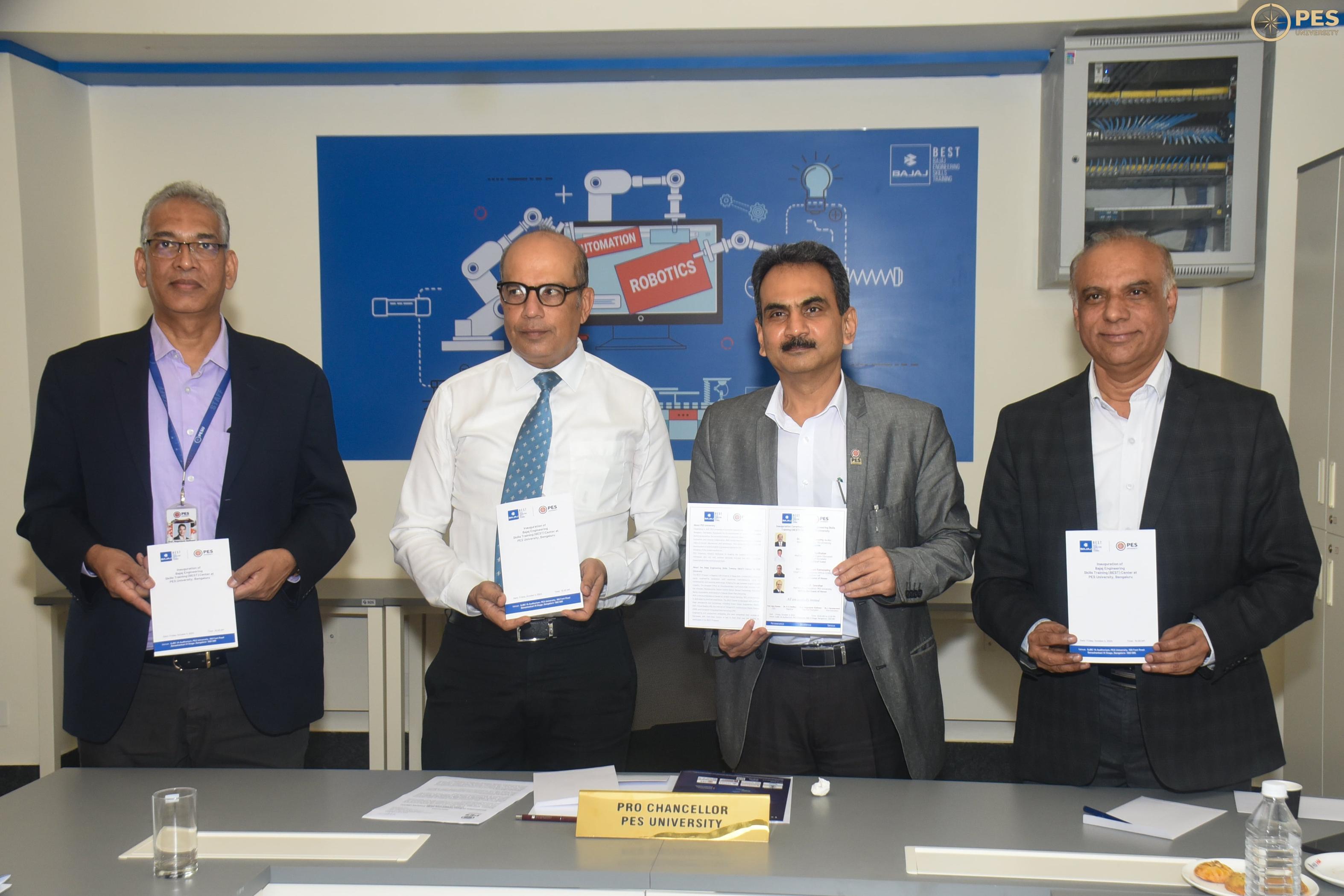 PES University and Bajaj tie up for providing skills training to Karnataka state engineers in smart manufacturing