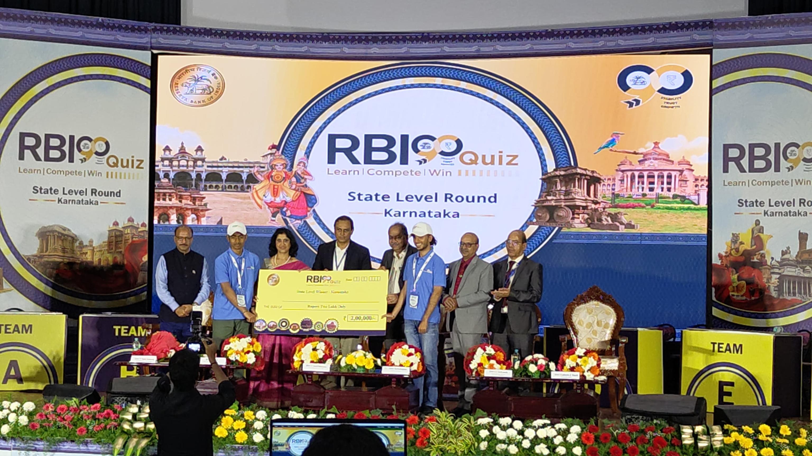 Champions in state round of RBI Quiz