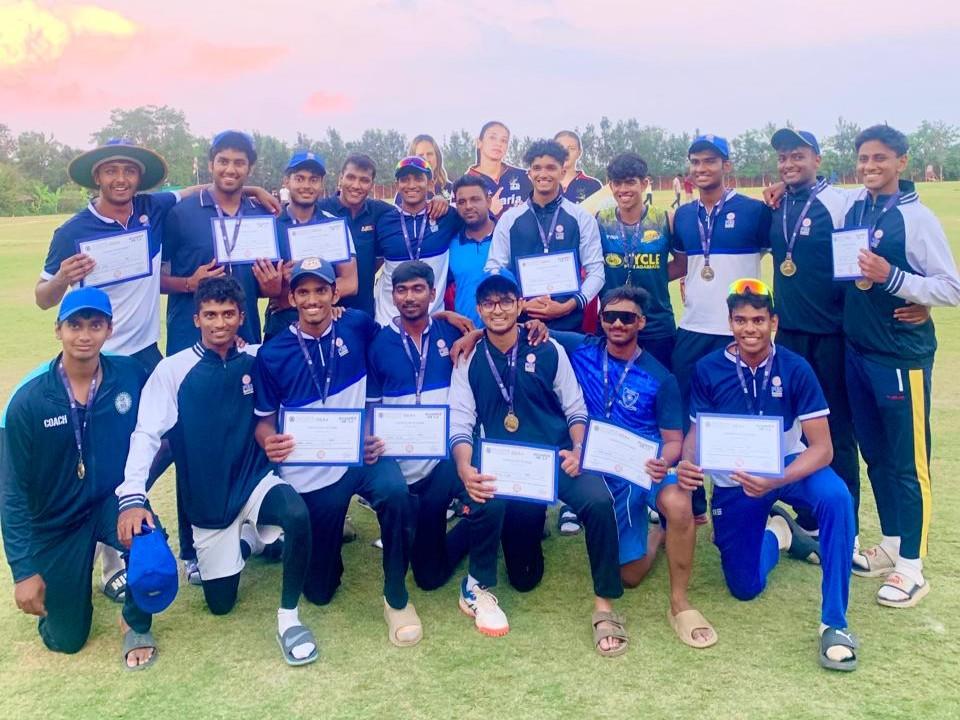 Win in Cricket at national sports meet