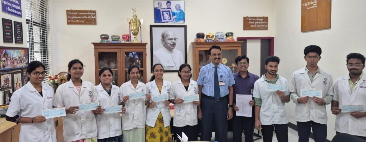 PESIMSR, Kuppam Students Awarded UG Research Scholarship by Dr. NTR UHS