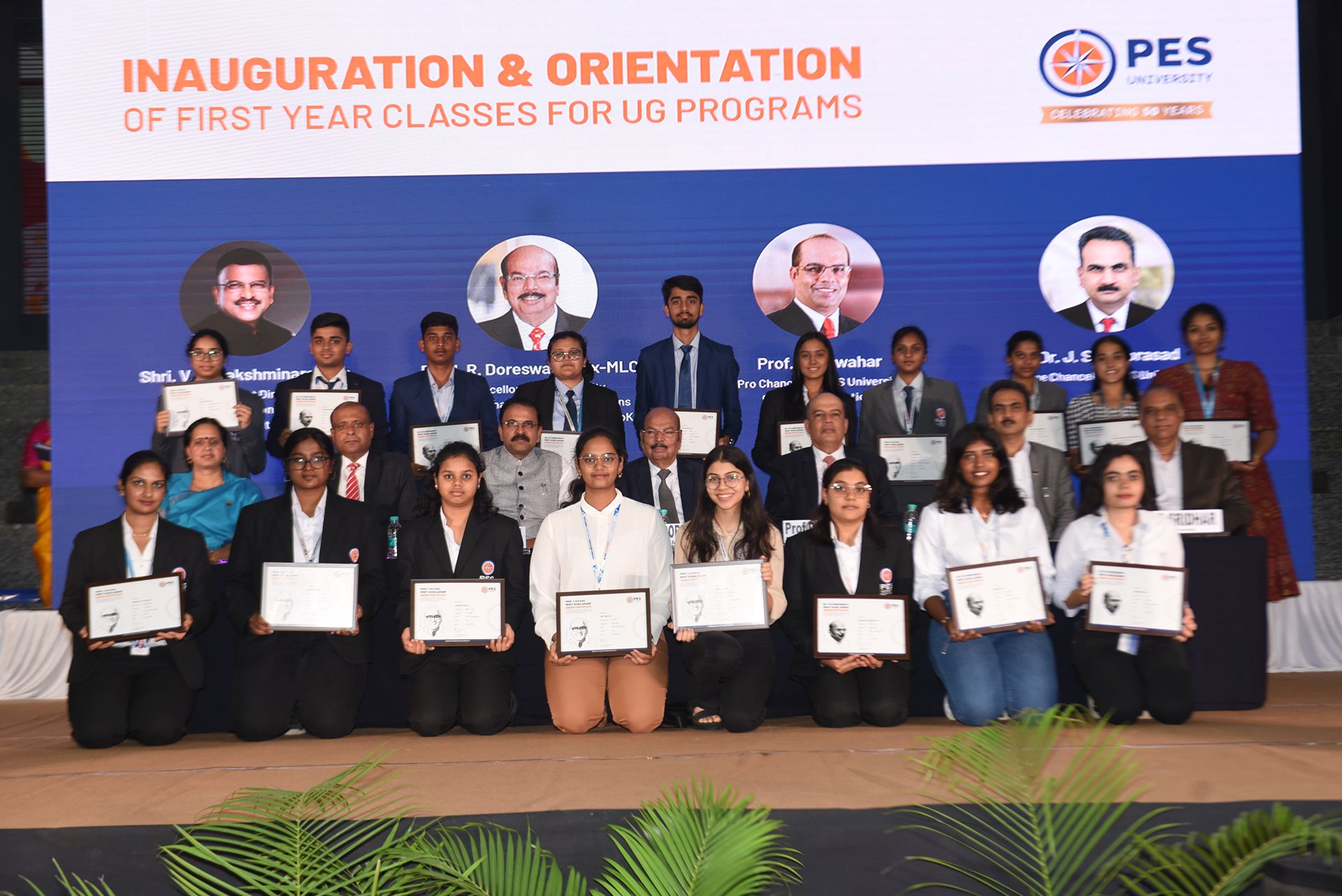 Inauguration and Orientation of First Year Classes for UG Programmes at PES University