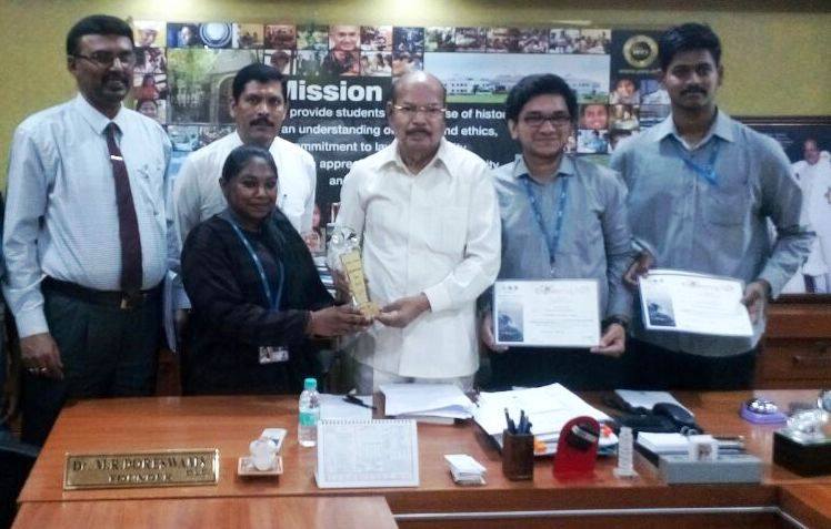 Award for Smart Shopping Trolley designed by students of PES Polytechnic